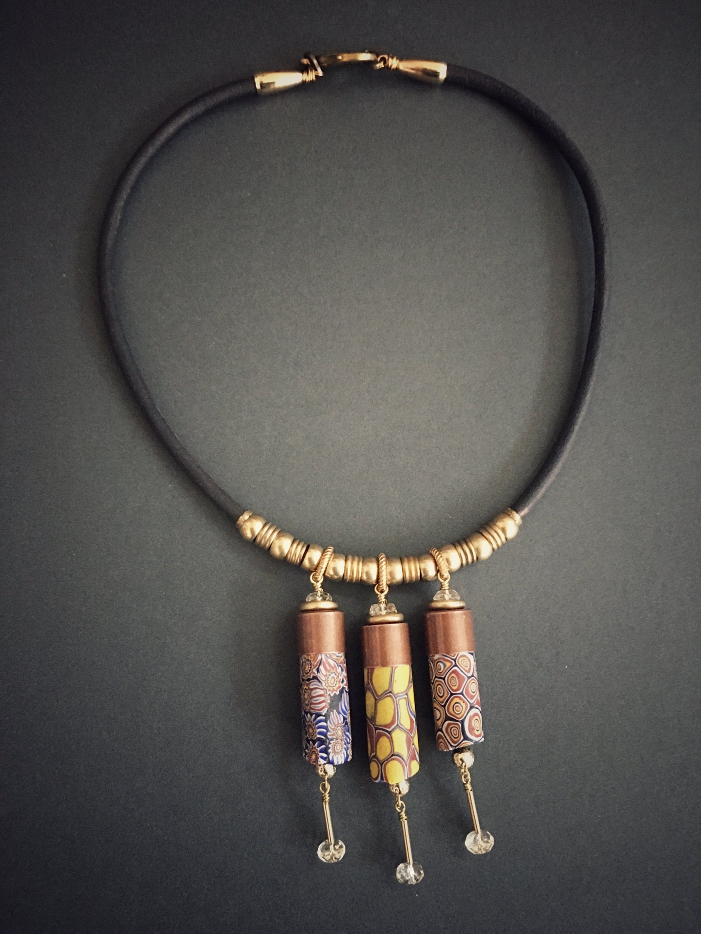 Antique African trade millefiori bead necklace