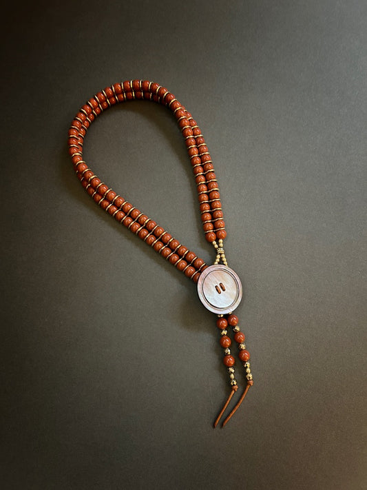 Red jasper button-on necklace